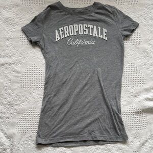 Aeropostale Heather Gray Tee with White Script